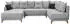 Mid.you Wohnlandschaft Anthrazit Silber 4-Sitzer Schaumstoffflocken 91x338 cm