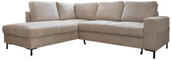 Mid.you Eckschlafsofa Beige 6-Sitzer 237x197 cm Bettfunktion erh&auml;ltlich Armteil rechts