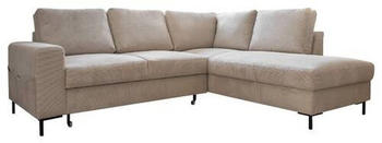 Mid.you Eckschlafsofa Beige 6-Sitzer 237x197 cm Bettfunktion erhältlich Armteil links