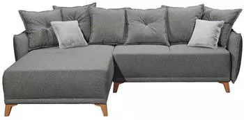 Mid.you Ecksofa Graphit Silber 4-Sitzer Schaumstoffflocken 255x185 cm
