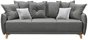 Mid.you Schlafsofa Graphit Silber 3-Sitzer Schaumstoffflocken 232x91x105 cm
