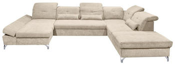 Mid.you Wohnlandschaft Sand 8-Sitzer U-Form 350x245 cm Bettkasten erh&auml;ltlich Armteil links