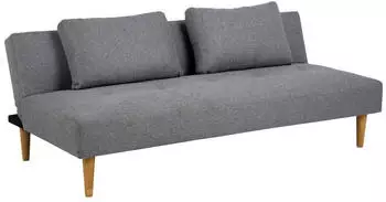 Mid.you Schlafsofa Grau Eiche Metall Uni 2-Sitzer 180x74x86 cm