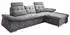 Mid.you Ecksofa Dunkelgrau Uni Polyester Ottomane rechts L-Form 268x170 cm