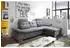 Mid.you Ecksofa Dunkelgrau Uni Polyester Ottomane rechts L-Form 268x170 cm