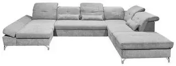 Mid.you Wohnlandschaft Schlamm 8-Sitzer U-Form 350x245 cm Armteil links