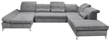 Mid.you Wohnlandschaft Dunkelgrau 8-Sitzer U-Form 350x245 cm Armteil links