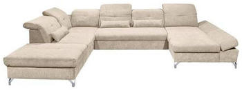 Mid.you Wohnlandschaft Sand 8-Sitzer U-Form 350x245 cm Armteil rechts