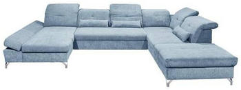 Mid.you Wohnlandschaft Blau 8-Sitzer U-Form 350x245 cm Armteil links