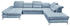 Mid.you Wohnlandschaft Blau 8-Sitzer U-Form 350x245 cm Armteil links