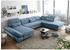 Mid.you Wohnlandschaft Blau 8-Sitzer U-Form 350x245 cm Armteil links