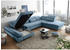 Mid.you Wohnlandschaft Blau 8-Sitzer U-Form 350x245 cm Armteil links