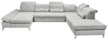 Mid.you Wohnlandschaft Hellgrau 8-Sitzer U-Form 350x245 cm Armteil links