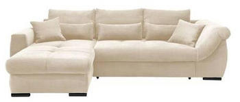 Mid.you Ecksofa Beige Fichte 4-Sitzer Schaumstoff Ottomane links L-Form 302x188 cm