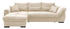 Mid.you Ecksofa Beige Fichte 4-Sitzer Schaumstoff Ottomane links L-Form 302x188 cm