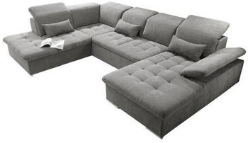 Mid.you Wohnlandschaft Schlamm Uni Ottomane links U-Form links montierbar 340x240 cm