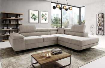 EasyFurniture Avatar Ecksofa Kord 277x73x203 cm Rechts Monolith Creme
