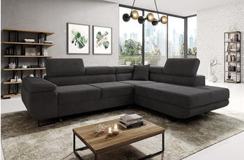 EasyFurniture Avatar Ecksofa Kord 277x73x203 cm Rechts Monolith Graphit