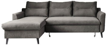 Mid.you Eckschlafsofa Stylish Stan Dunkelgrau massiv Uni 4-Sitzer 230x150 cm