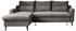 Mid.you Eckschlafsofa Stylish Stan Dunkelgrau massiv Uni 4-Sitzer 230x150 cm