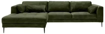 Mid.you Ecksofa Dunkelgr&uuml;n 4-Sitzer Ottomane links L-Form 280x168 cm Hocker