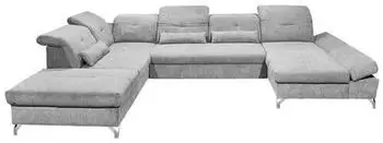Mid.you Wohnlandschaft Schlamm 8-Sitzer U-Form 350x245 cm Armteil rechts