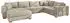 Jockenhöfer Wohnlandschaft GRUPPE Brixen U-Form 379x94 cm Cord Ottomane beidseitig grau/beige