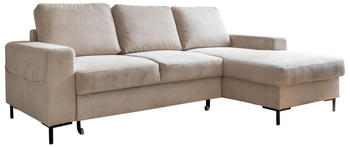 MIUFORM 4-Sitzer Eckschlafsofa 236x148 cm mit Bettkasten rechts beige