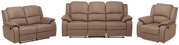 Kauf-Unique Couchgarnitur Relax 3+2+1 - Microfaser Taupe HERNANI
