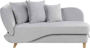 Beliani Meri Chaiselongue Samt 175x73x156 cm Links hellgrau