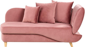 Beliani Meri Chaiselongue Samt Rechts 175x73x156 cm rosa