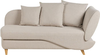 Beliani Meri Chaiselongue Samt Rechts 175x73x156 cm beige