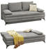 luma-home Schlafsofa Feincord 202x105x81 cm hellgrau