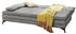 luma-home Schlafsofa Feincord 202x105x81 cm hellgrau