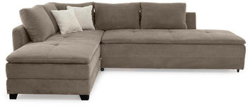 luma-home Ecksofa / Dauerschl&auml;fer 306x223 cm links taupe