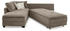 luma-home Ecksofa / Dauerschläfer 306x223 cm links taupe