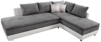 luma-home Ecksofa / Dauerschl&auml;fer 306x223 cm links hellgrau/wei&szlig; (15103)