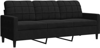 vidaXL 3-Sitzer-Sofa Schwarz 180 cm Samt (4007639)
