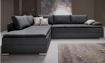 INOSIGN Ecksofa Night & Day 324x95x218 cm Struktur Recamiere links Bonnellfederkern grau (anthrazit) Boxspring Bettfunktion 180 cm hellgrau