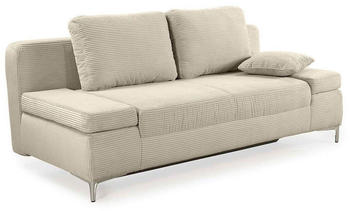 luma-home Schlafsofa Feincord 202x105x81 cm beige