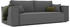 GrekPol Schlafsofa BALI Cord 255x59x105 cm dunkelgrau