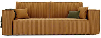 GrekPol Schlafsofa BALI Cord 255x59x105 cm senfgelb