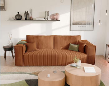 GrekPol Schlafsofa BALI Cord 255x59x105 cm ziegelrot