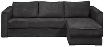 Kauf-Unique Eckschlafsofa mit Matratze Cord - Anthrazitgrau / Latten 140 cm - Matratze 14 cm - LORETO 278x90x152 cm