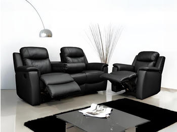 Kauf-Unique Relaxsessel Fernsehsessel Leder - Schwarz - EVASION 95x100x96 cm