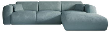 Kauf-Unique Großes Ecksofa - Ecke rechts - Strukturstoff - Blau - POGNI von Maison Céphy 280x73x165 cm