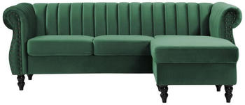 Kauf-Unique Ecksofa Samt - Tannengrün - TRUMBO 212x74x148 cm