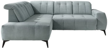 Livetastic 4-Sitzer Ecksofa L-Form Sano 261x200x93 cm hellblau/schwarz