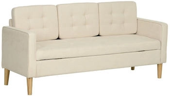 HomCom 3-Sitzer-Sofa 166,5x82x62 cm cremewei&szlig;