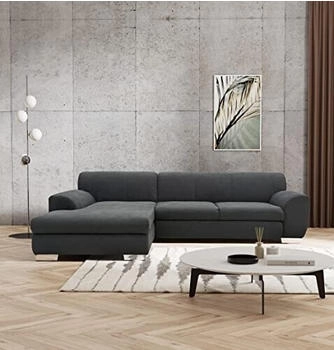 Domo Polstermöbel Ecksofa Nika Schlaffunktion L-Form moderne Polsterecke 277x156x78 cm grau